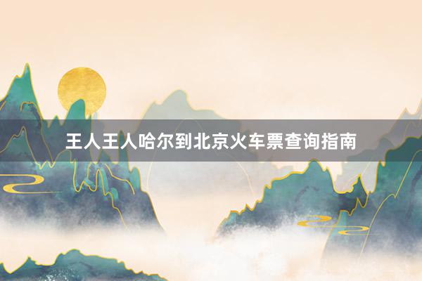 王人王人哈尔到北京火车票查询指南